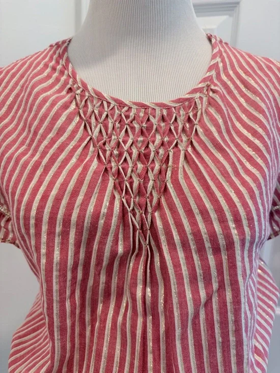 Misa Los Angeles Pink & White Striped Tiered Ruffle Mini Dress - Picture 5 of 10